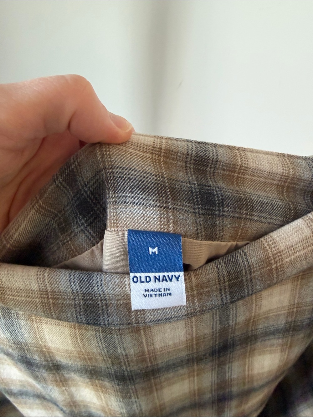 Old Navy Plaid Mini Skirt in Brown, Gray, and Cream - Picture 2 of 2